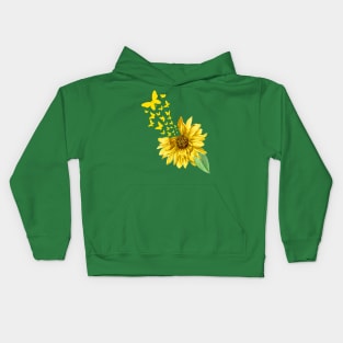 Butterfly Sunflower, Sunflower, Butterfly, Summer Gift,vacation 2020, Kids Hoodie